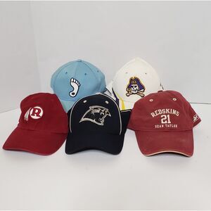 Vintage Hats Lot Of 5-Redskins, Panthers, Pirates